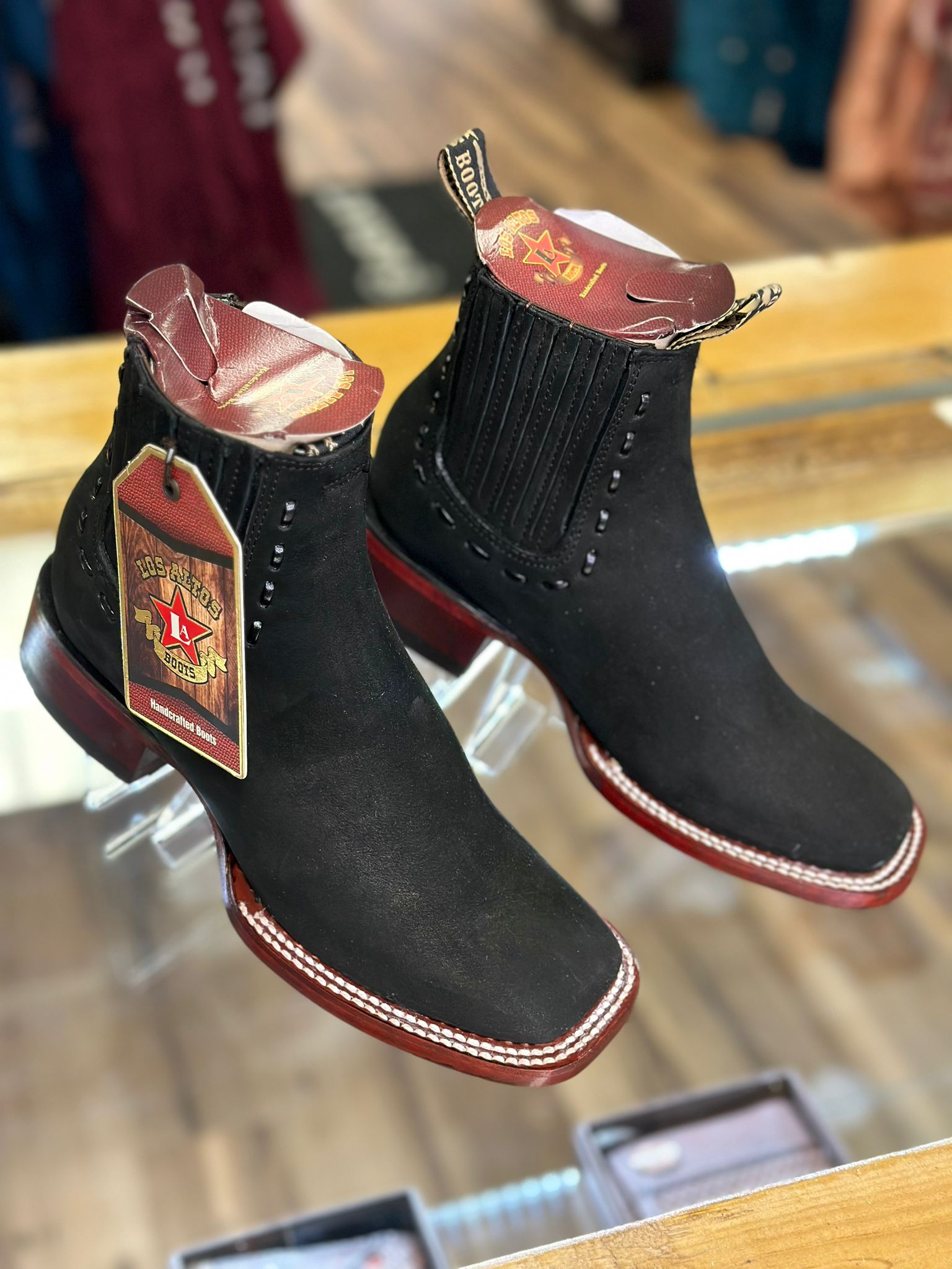 BOTAS LOS ALTOS PARA MUJER AVESTRUZ MOCHA ESTILO RODELO