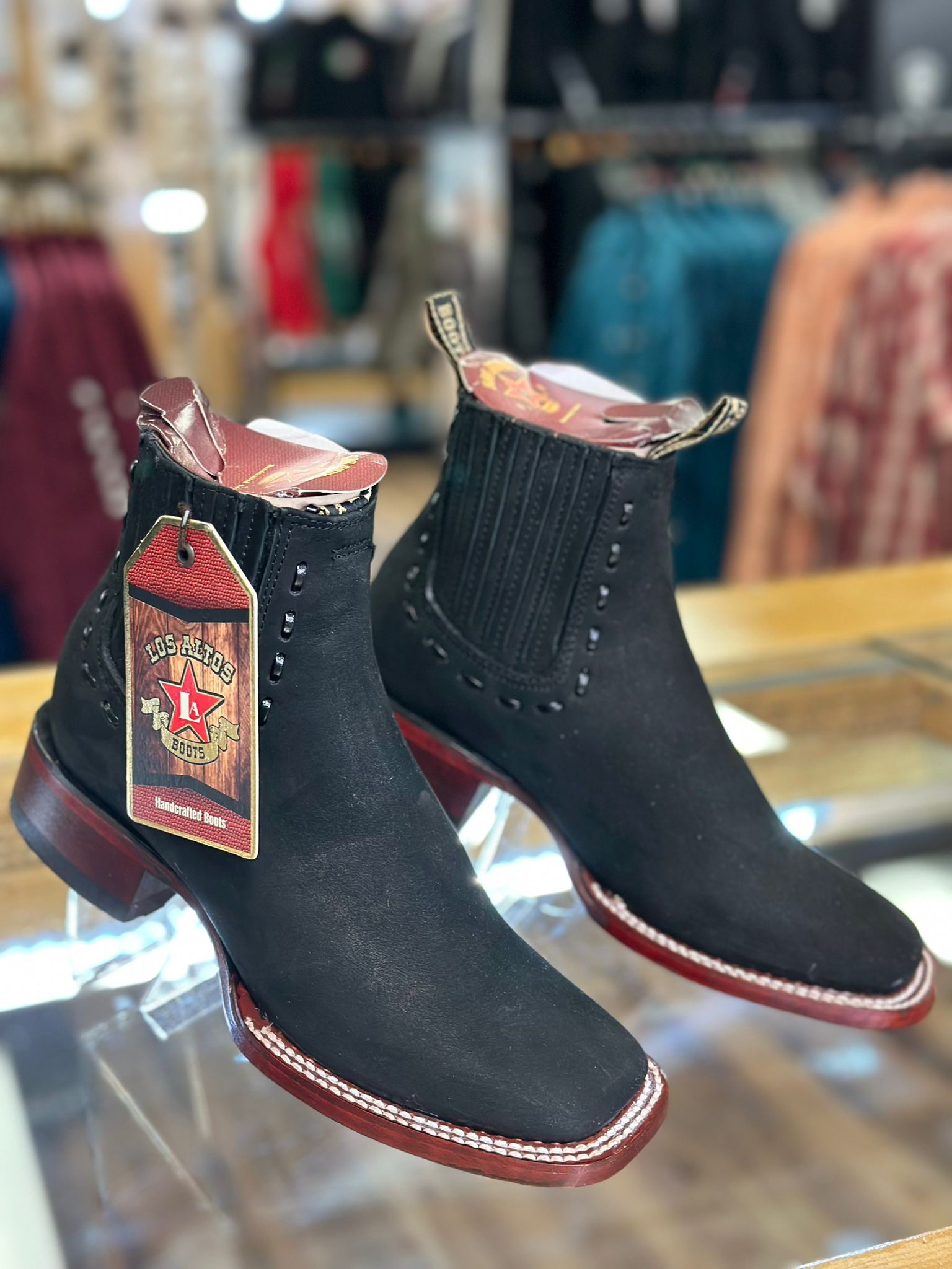 BOTAS LOS ALTOS PARA MUJER AVESTRUZ MOCHA ESTILO RODELO