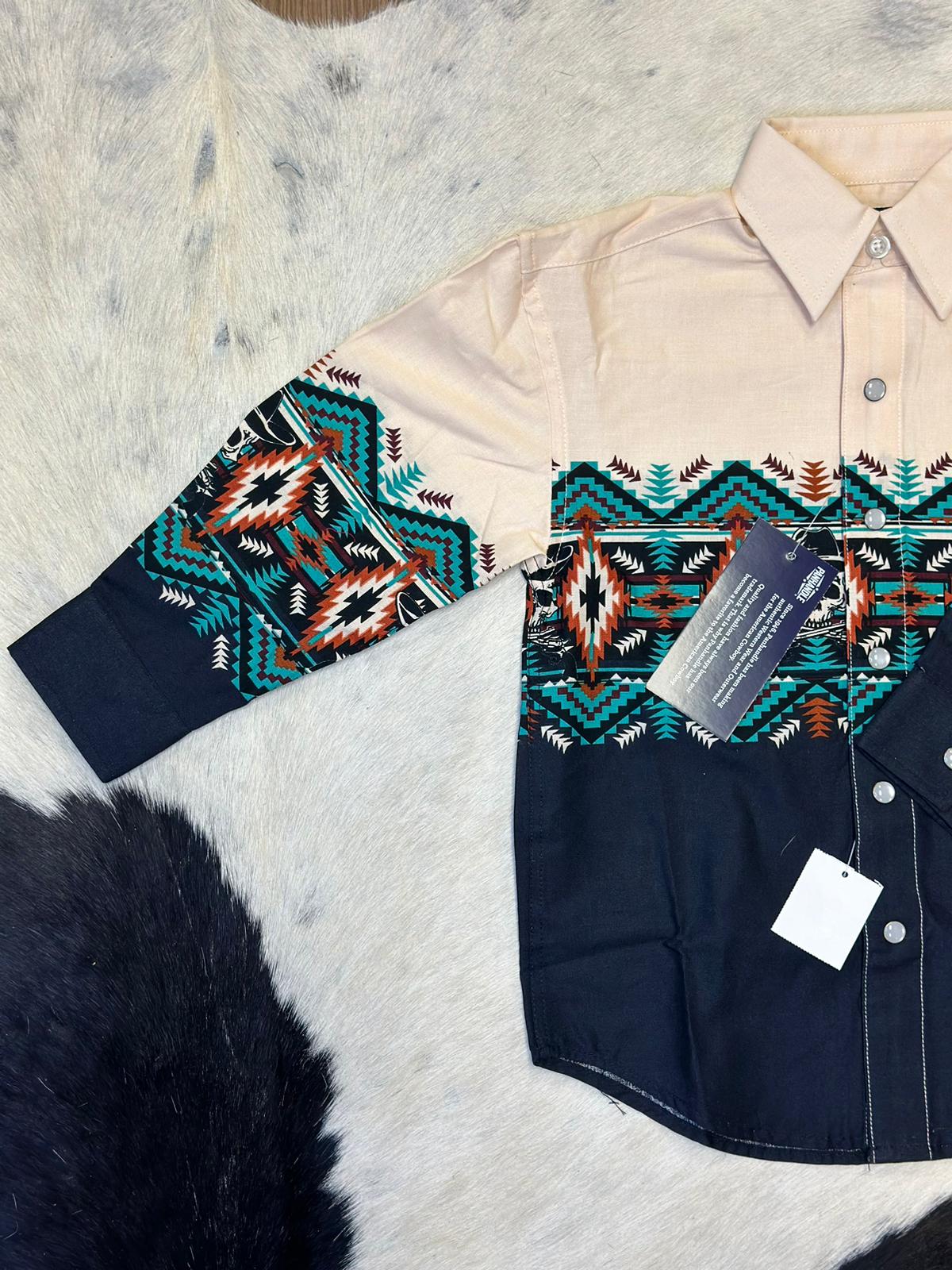 PANHANDLE AZTEC SHIRT CREAM/BLACK