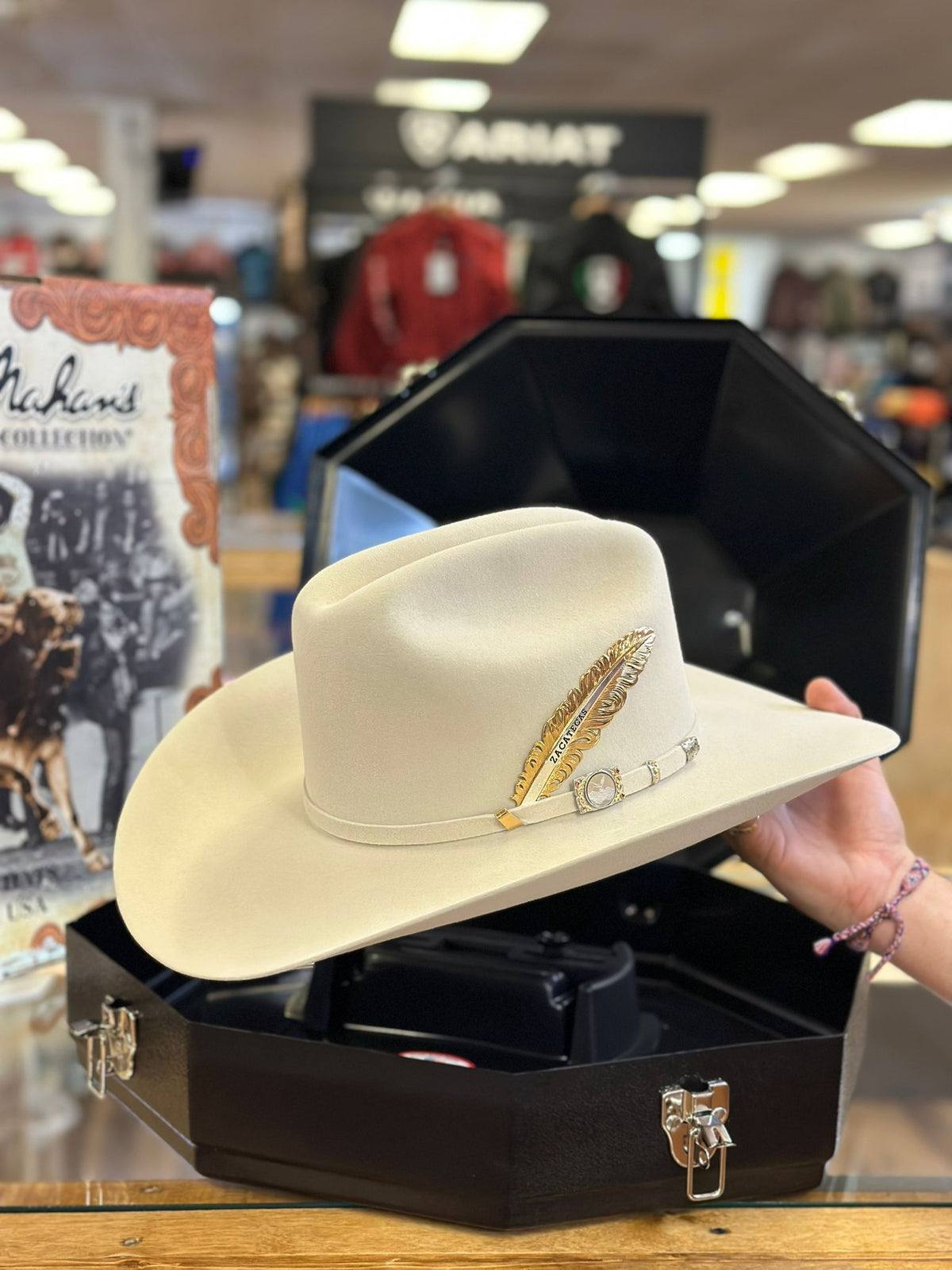 100X LARRY MAHAN´S INDEPENDENCIA COWBOY HAT SILVER BELLY