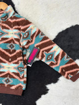 Rock & Roll Girls Pink/Brown Aztec Print Pullover