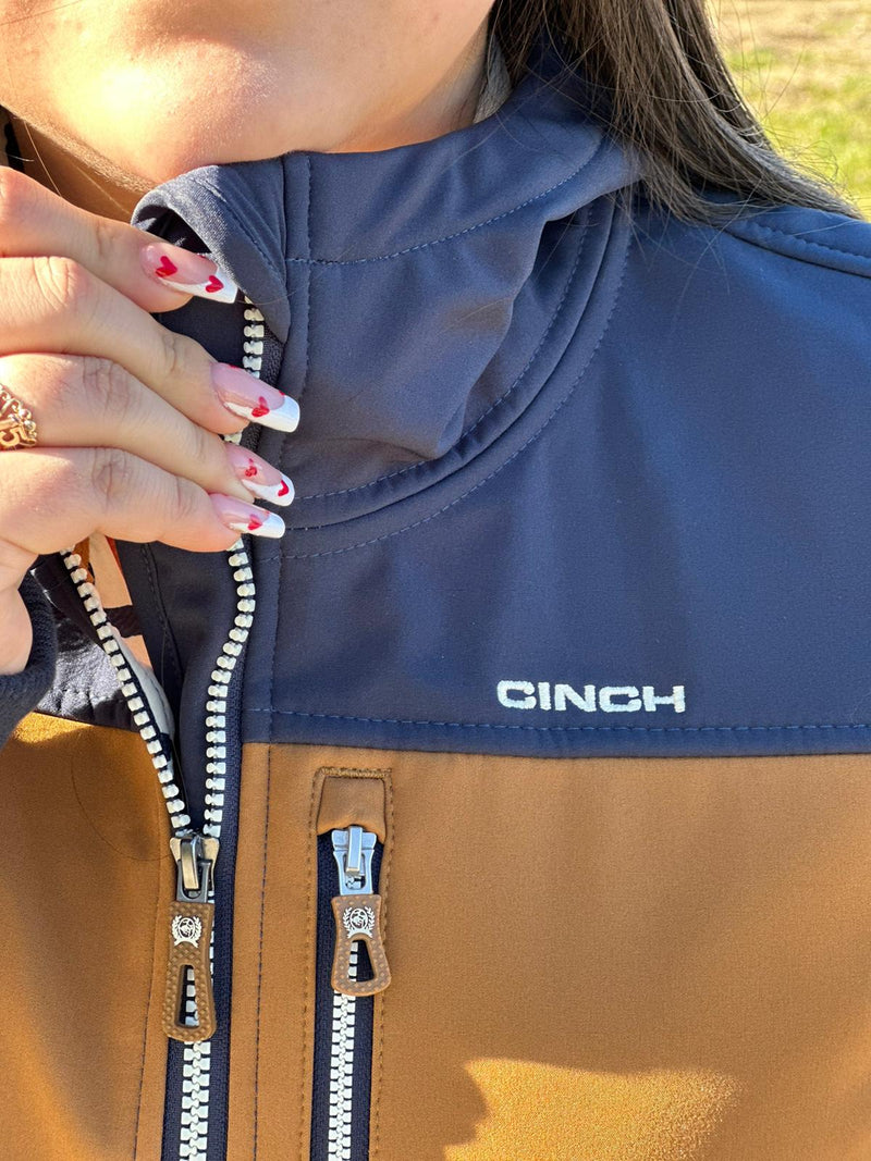 Cinch Womens Tri-Color (Blue, Beige, Chestnut) Softshell Jacket
