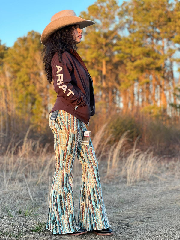 ROCK&ROLL Blue/Yellow Aztec Flare Jeans