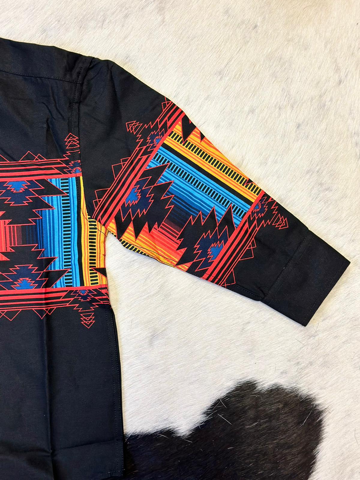 PANHANDLE AZTEC SHIRT BLACK/RED/BLUE/YELLOW