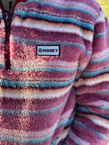 Hooey Womens Pink Multi Color Striped Sherpa Pullover Half Zip